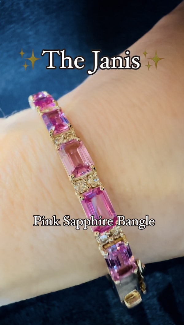 Pink Sapphire & Diamond Bangle. - image 4