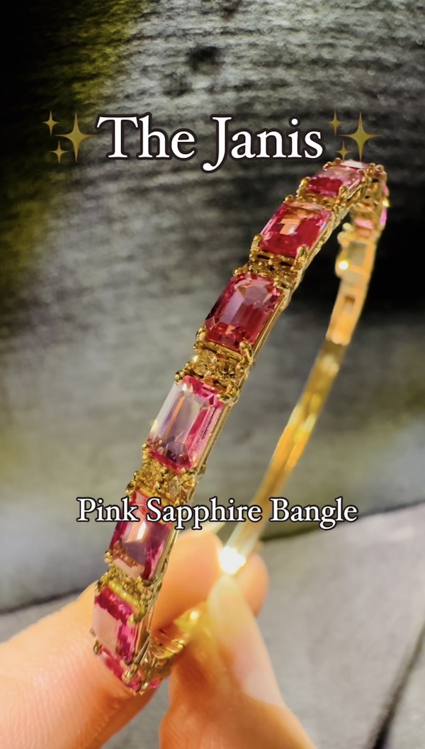 Pink Sapphire & Diamond Bangle. - image 1