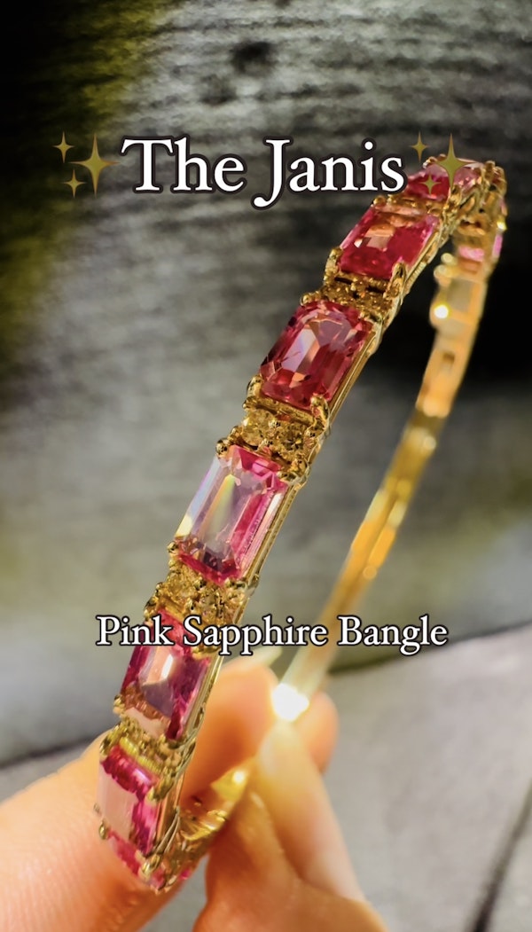 Pink Sapphire & Diamond Bangle. - image 7