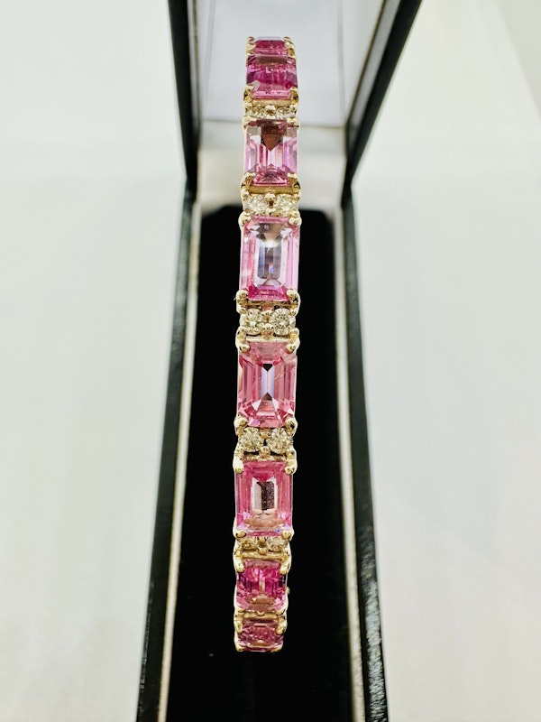 Pink Sapphire & Diamond Bangle. - image 3