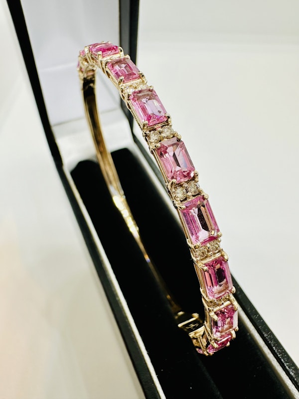 Pink Sapphire & Diamond Bangle. - image 5