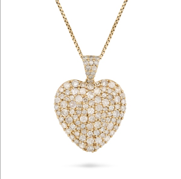 Heart shape diamond cluster necklace/pendant - image 5