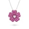 Beautiful 5ct invisible set Burma ruby flower pendant - image 5