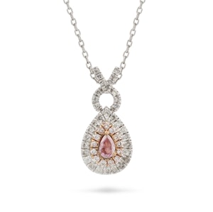 Pink diamond teardrop pendant