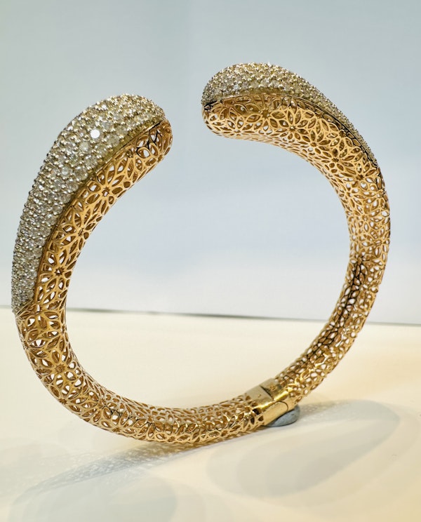 Diamond & Rose Gold Bangle. - image 2