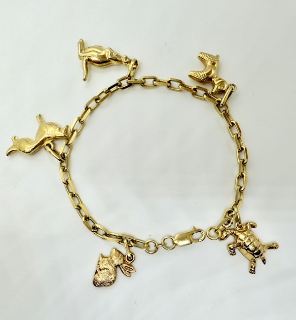 Yellow Gold Charm Bracelet. - image 3