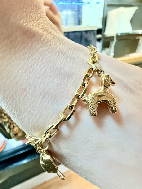 Yellow Gold Charm Bracelet. - image 4