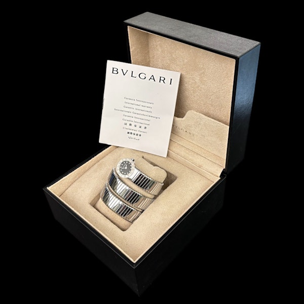 BVLGARI TUBOGAS STAINLESS STEEL DIAMOND DIAL BB 19 1TS FULL SET 2009 - image 5