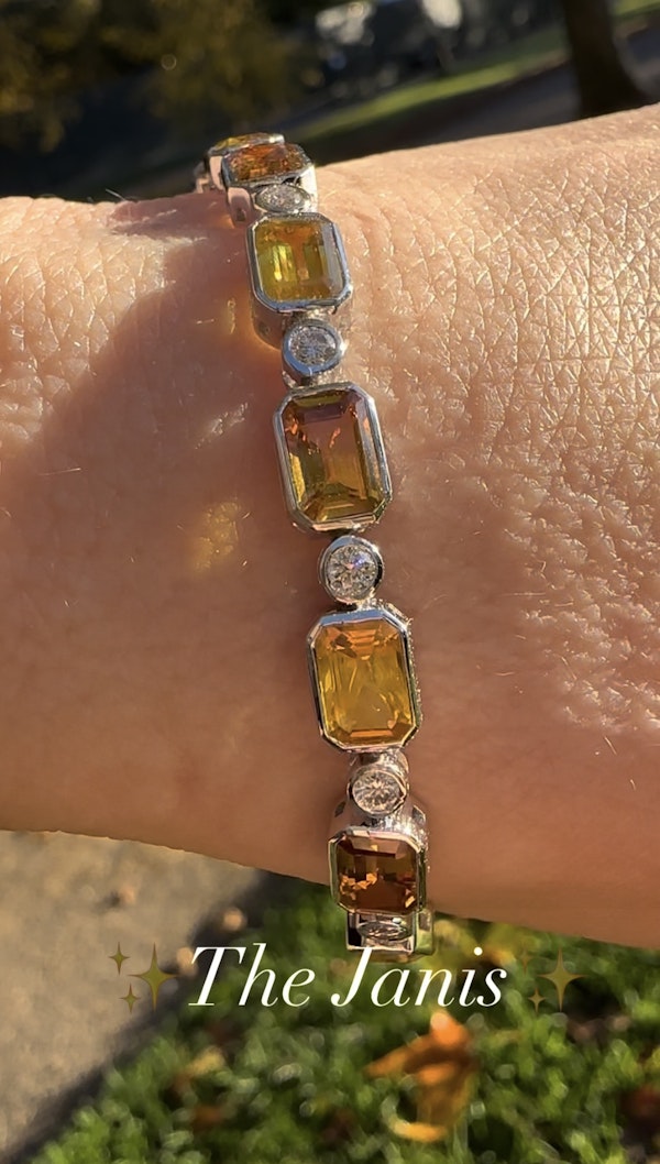 Yellow Sapphire & Diamond Bracelet - image 4