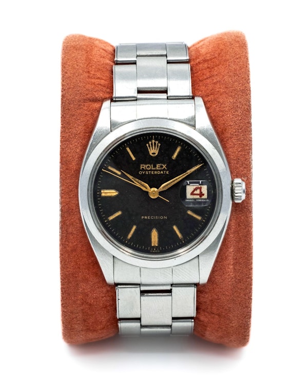 1957 Rolex Precision 6494 - Tropical Gilt Dial - Roulette Date Vintage - image 2