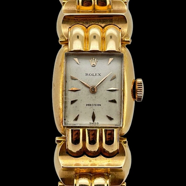 ROLEX PRECISION VINTAGE COCKTAIL DRESS WATCH 18kt ROSE GOLD ca 1947 with Box - image 4