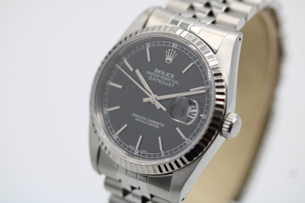 Rolex Datejust 36 36mm 16234 Black Baton Dial 1990 Box and Papers - image 5