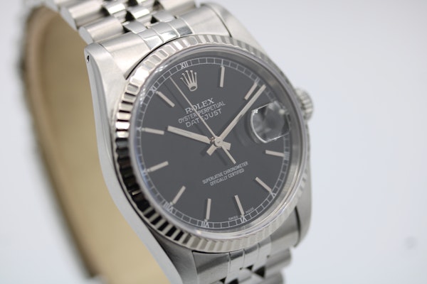 Rolex Datejust 36 36mm 16234 Black Baton Dial 1990 Box and Papers - image 6