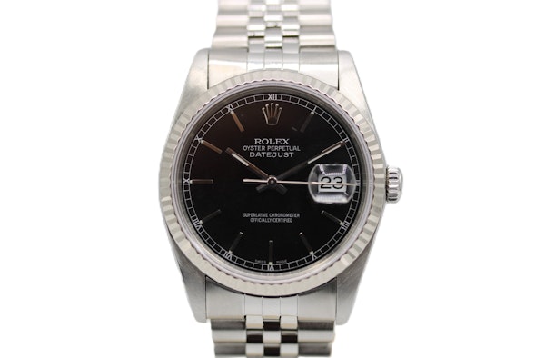 Rolex Datejust 36 36mm 16234 Black Baton Dial 1990 Box and Papers - image 3