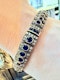 Silver & Gold, Blue Sapphire & Diamond Bracelet - image 1