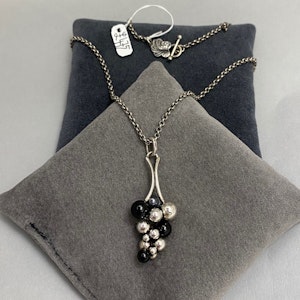 Georg Jensen Silver Onyx Pendant, SHAPIRO & Co since1979