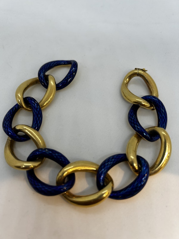 Lovely Vintage 18ct gold Enamel Bracelet at Deco&Vintage Ltd - image 1