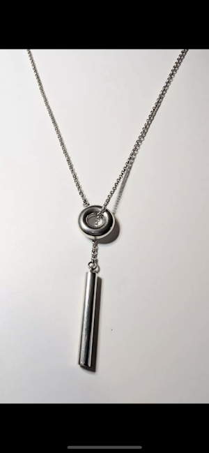 Georg Jensen Pendulum long Sterling silver necklace. Kim Buck. Mark Constable unit 301