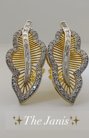 18K yellow gold 1.78ct Diamond Earrings