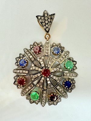 Gold & Silver, Diamond & Precious Stone Necklace.