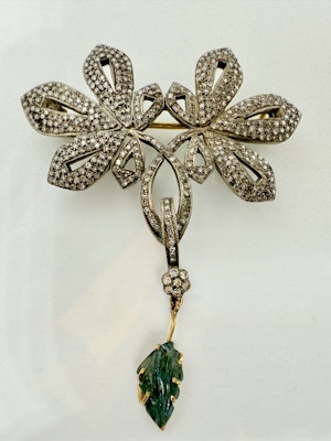 Gold & Silver, Diamond & Labradorite Brooch.