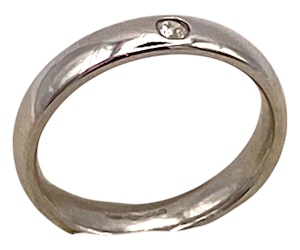 Contemporary solid platinum and diamond band