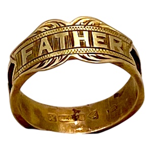 Edwardian mourning/memory gold ring marked "Father "