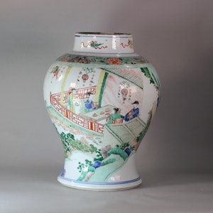 Chinese Famille Verte Baluster Vase Kangxi(1662-1772)