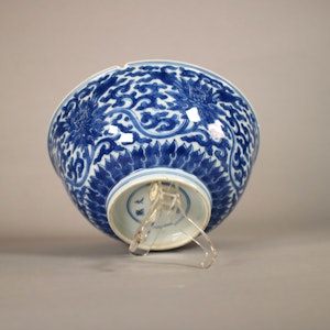 A Fine Blue and White Mark and Period 'Lotus' Bowl, Kangxi (1662-1722)