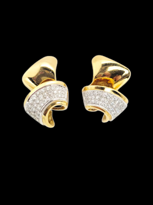 Cool vintage 18ct yellow gold and diamond earrings SKU: 8031 DBGEMS
