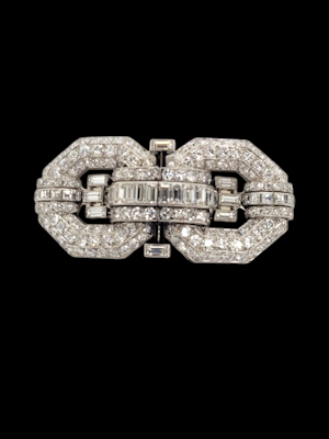 Quality art deco double clip brooch SKU: 8020 DBGEMS