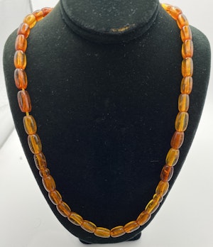 Amber beads necklace/prayer beads with high carat gold  bauble