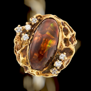 Vintage L'Cise Modernist Fire Agate Ring.