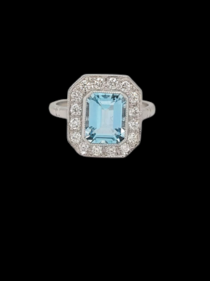 Aquamarine and diamond dress ring SKU: 8048 DBGEMS