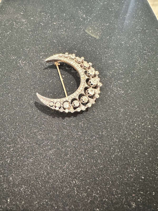 Large French diamond crescent - image 1