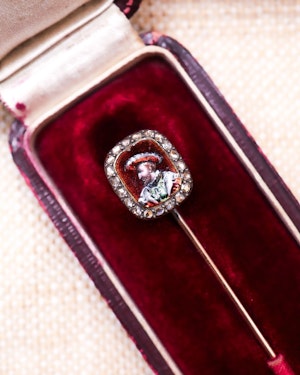 Downstairs in Grays: A very fine Enamel Miniature of François I of France with a Diamond Frame, Circa 1880