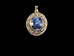Large natural cornflower blue Ceylon sapphire pendant SKU: 8060 DBGEMS