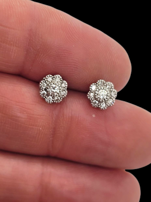 Diamond Cluster stud earrings SKU: 8074 DBGEMS