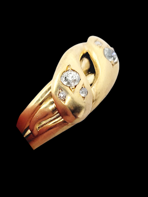 Superb double snake ring ideal for larger finger size SKU: 8108 DBGEMS