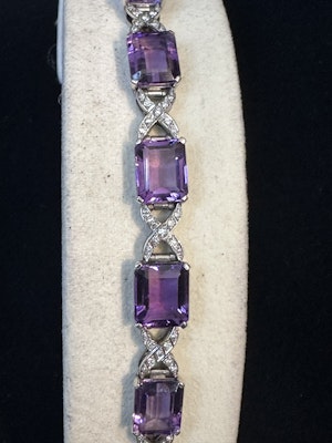 Amethyst and diamond bracelet