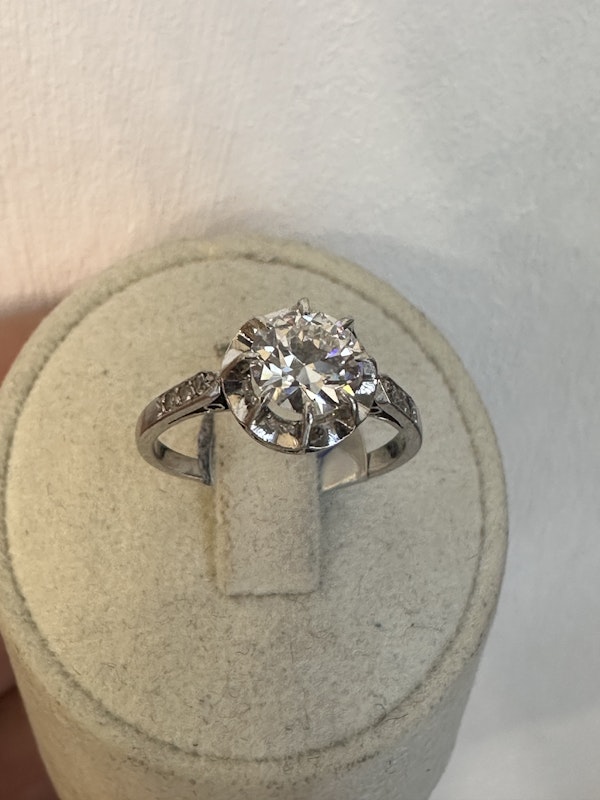 Art deco diamond platinum ring - image 1