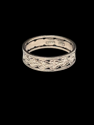 Rare open work and engraved platinum wedding band SKU: 8125 DBGEMS