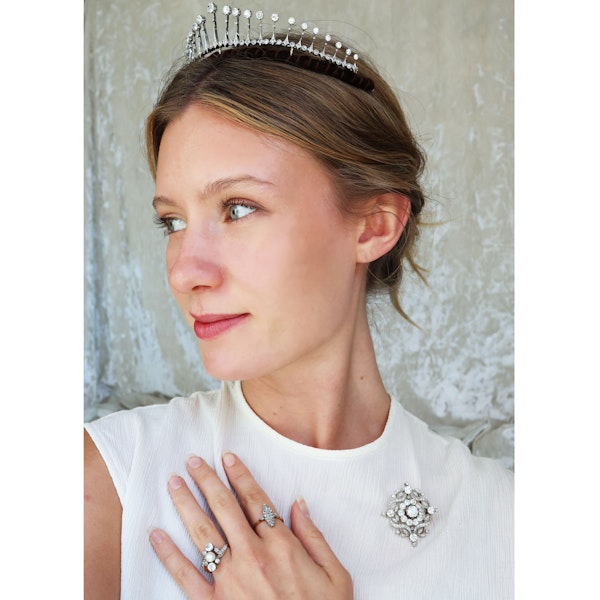 Antique French Ch. Fontana & Cie Diamond Fringe Tiara Necklace, Silver Upon Gold, Circa 1880 - image 13