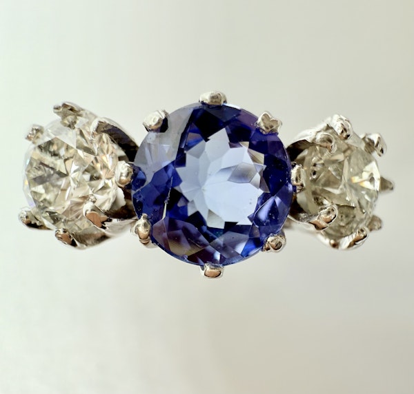 3-stone, 1.00ct Tanzanite & 0.70ct Diamond Ring. - image 6
