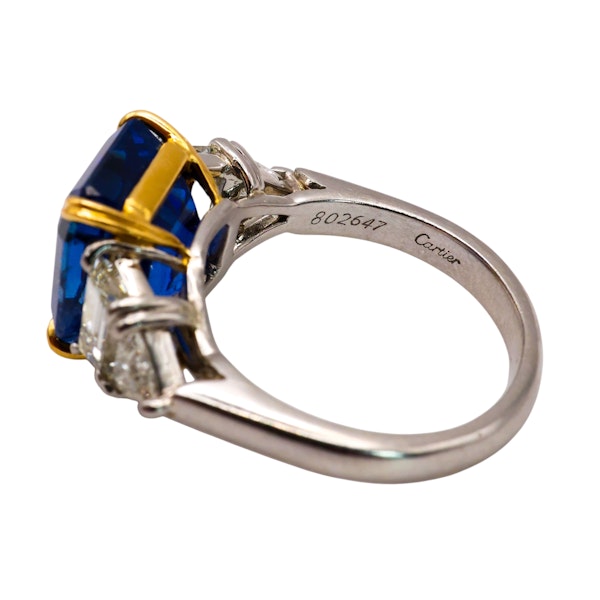 Cartier 7.51 Carat GIA Certified Burma Sapphire, Diamond, Gold and Platinum Ring, Circa 2000 - image 8