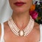 Vintage Coral And Cultured Pearl Five Row Necklace - image 6