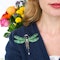 Moira Green Garnet, Diamond, Sapphire, Silver And Gold Dragonfly Brooch - image 7