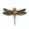 Moira Green Garnet, Diamond, Sapphire, Silver And Gold Dragonfly Brooch - image 11