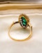 Downstairs at Grays: A fine 18 ct. Yellow Gold, Navette shaped ring set with three Octagonal Step Cut Natural Emeralds & numerous Diamonds, with Diamond set shoulders. English. Circa 1870. - image 3