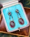 Downstairs at Grays: Fine pair of Georgian, Cut Steel and Cabochon Garnet drop earrings, with 15ct Yellow Gold (tested), fittings circa 1800. - image 1